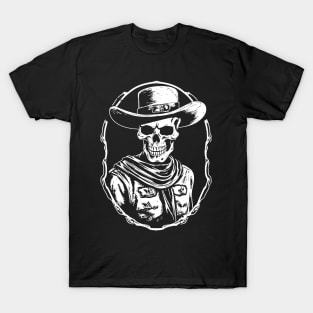 Skeleton Cowboy Western T-Shirt